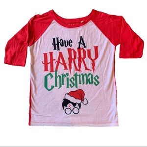 Harry Potter 3/4 Sleeve Raglan Christmas Shirt